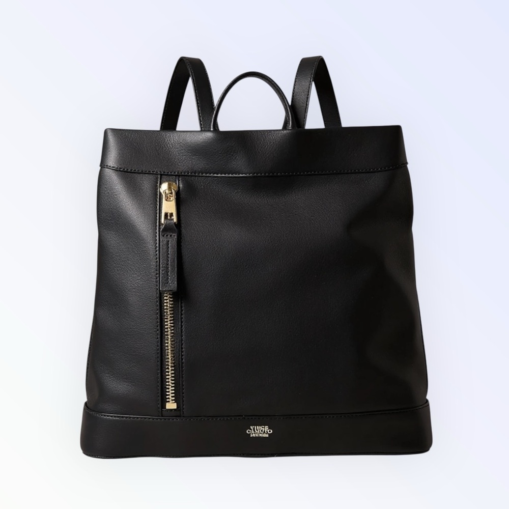 Vince Camuto Maddox Black Leather Backpack
